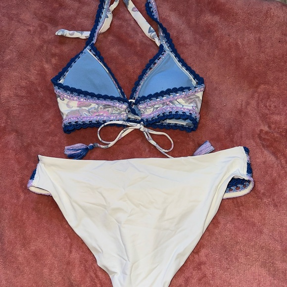 BECCA Floral Crochet Bikini Set with Tassels - Picture 5 of 7